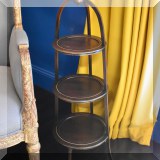 F10. Three-tier mahogany stand. 36”h 